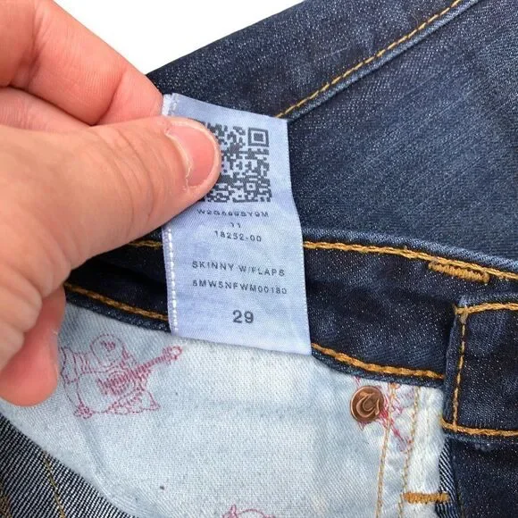 TRUE Religion Jeans Size 29 SKINNY FLAP Blue - Picture 6 of 6